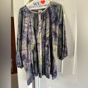 CAbi Tie-Dye Blouse - Purple and Green